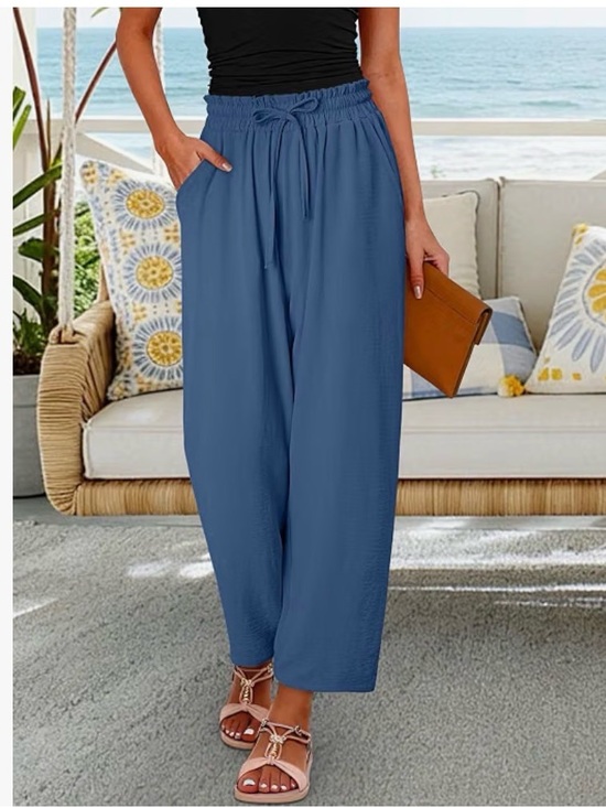 all in motion Pants - all in motion Relaxed Wide-Leg Drawstring Pants - Blue